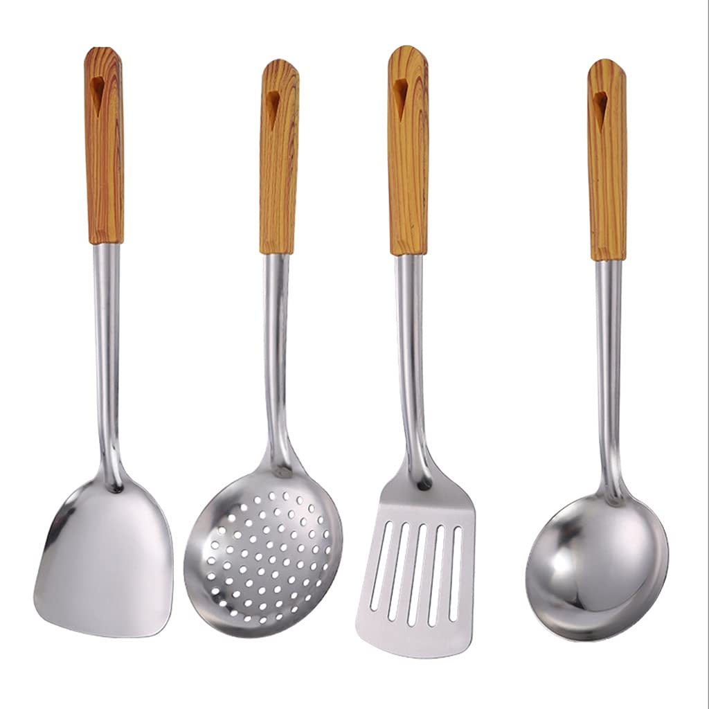 Kitchen Utensil Set Spatula Scissor Spoon Colander Rice Scoop Cooking Utensil Kitchen Gadgets Kitchen Gadgets Tools Cooking Utensil Set (K (4 Pieces))