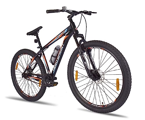 Image of Hero Sprint Compass 27.5T Single Speed Dual Disk Adult Mountain Bicycle (13+ Years, Black) Frame Size: 27.5 Inch for Unisex Adult