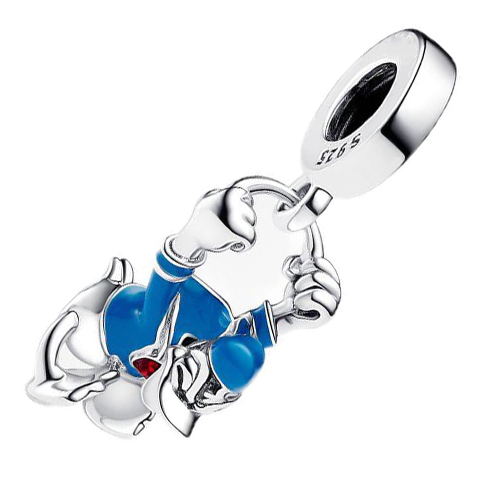ZURWTCH Duck Dangle Charm Fit Women Bracelet Necklaces Fashion Gifts 925 Sterling Silver DIY Jewelry