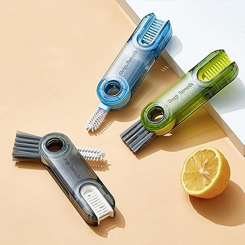 BUFFER® 3 Fonksiyonlu Pratik Şişe Temizleme Fırçası Mutfak Banyo Araç Klavye Pencere Oluklar İçin Çok Amaçlı Fırça