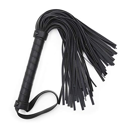image for STTQYB Soft Faux Leather Harness Handle Whip Teaching Training Tool Co