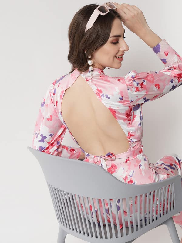 Image of THE DRY STATE Women's Smocked Jumpsuit Shoulder Tie Up