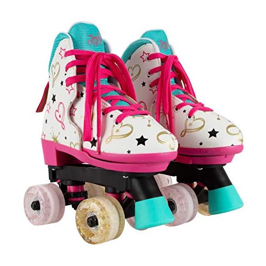 Circle Society Classic Adjustable Indoor & Outdoor Childrens Roller Skates - JoJo Siwa Party in Pink - Sizes 12-3