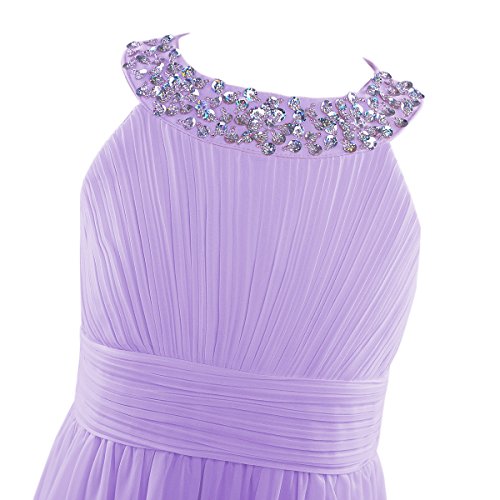 Yartina Teenager Kids Flower Girl Dress Sequins Halter Neck Chiffon Wedding Party Summer Ball Prom Evening Gowns Dresses4