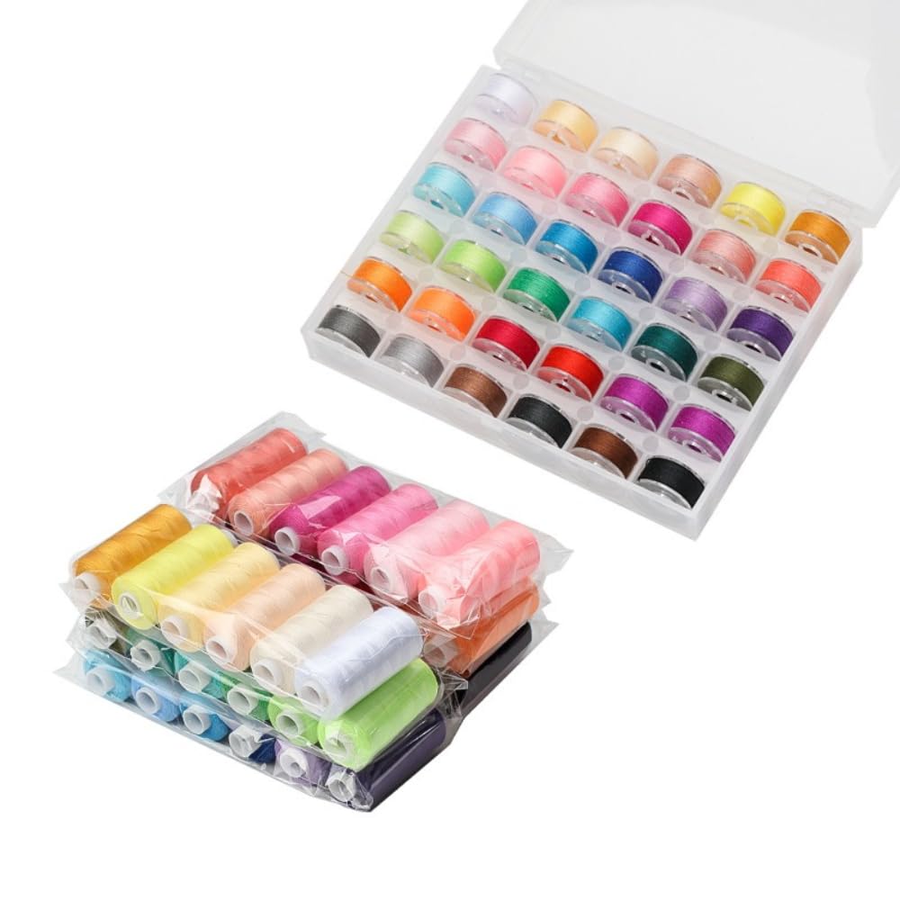 36 Farben Nähfaden Kit und 36-teilig Nähmaschine Spulen,Nähzubehör,Universeller Mehrzweckgarn fürs Hand- und Maschinennähen,Haushalts & Industrie Nähmaschine Nähgarn für DIY Handwerk Nähen,Bunt