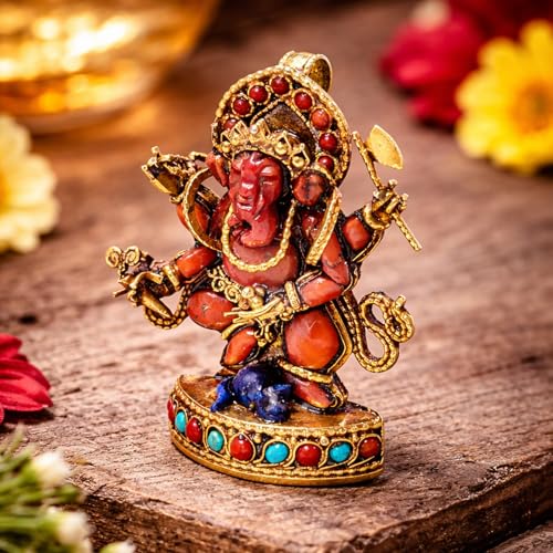 Pendentif Lord Ganesha argent 925 doré artisanat d'exception - 3