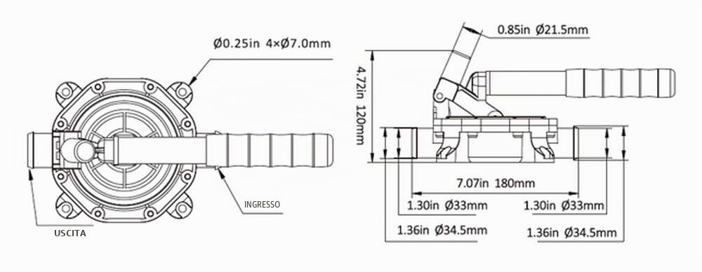 LIGHTEU, Seaflo - Pompa d’acqua manuale di sentina in per imbarcazioni, 2700 lph