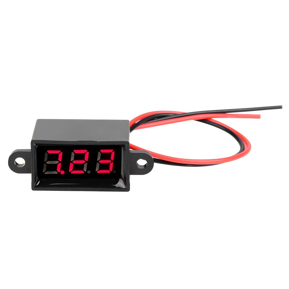 Digital Voltage, Red LED Voltmeter Display Tester Meter, Miniature Digital Display Meter for Displaying (Font Backlight red)