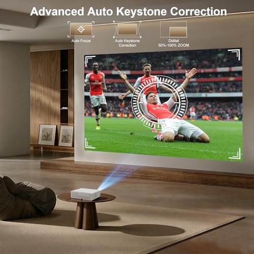 Image of 4K Smart Projector with Google TV, Native 1080P Outdoor Projector 1000 ANSI with WiFi and Bluetooth, Auto Focus & Auto Keystone, Dolby Audio Portable Home Theater Projector for Bedroom Movie