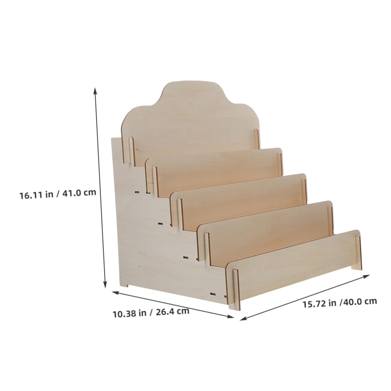 SOLUSTRE Présentoir à Cartes Postales Élégant Structure à Niveaux en Bois Support Multifonctionnel pour Cartes de Visite et Événements de Vente Détail