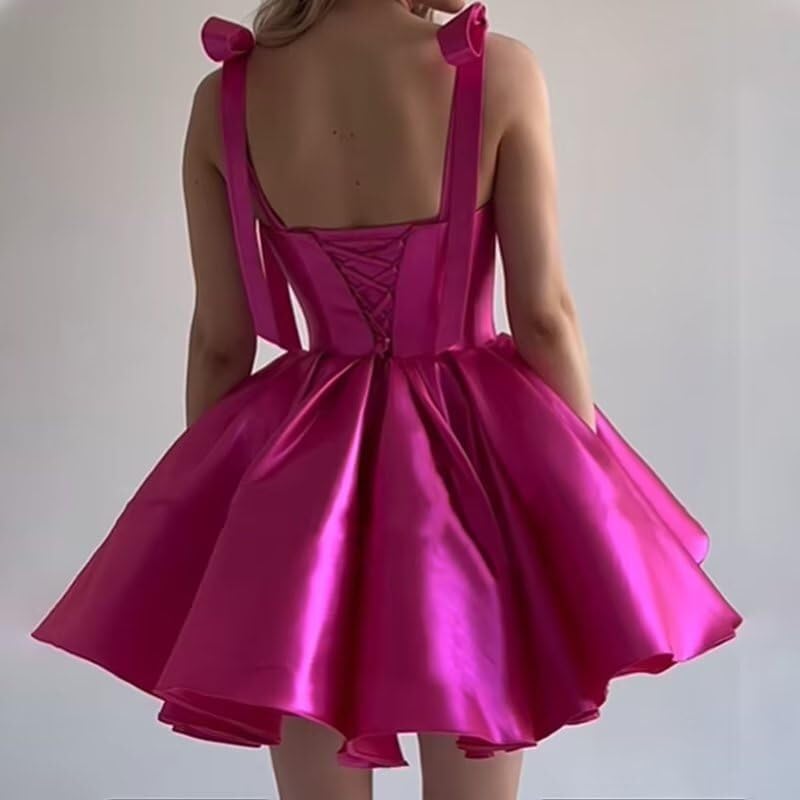 Off The Shoulder Satin Homecoming Dresses for Teens 2025 Short Prom Dress Sweetheart Cocktail Party Dress HQ-ABC993