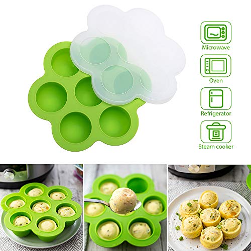amorus 18 Pieces Accessories for Instant Pot 6 8 Qt Pressure Cooker Accessory Set - 2 Steamer Baskets, Springform Pan, Egg Bites Mold, Stackable Egg Steamer Rack(Green)