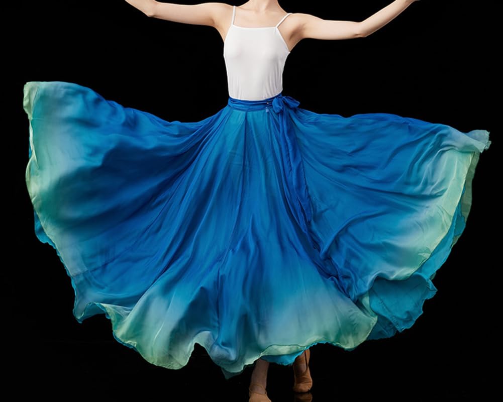 Donna Moderne Gonne Maxi Lunghe A Vita Alta e Ampie per Danza lirica, Swing e Allenamento Stile Flamenco e Festival Gonne da Danza con Laccetti