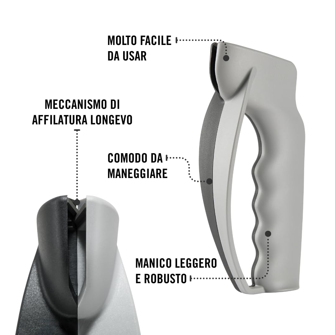 Victorinox Affilacoltelli Professionale, Affilatore, Knife Sharpener, Robusto Manico Sintetico, In due colori, Nero/Grigio