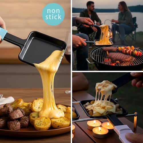 Poêlons à raclette triangulaires de rechange et spatules nylon, set de 8