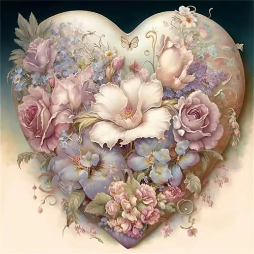 DIY Patrones de rosas Diamond Painting Kits para Adultos,5D diamond painting Kit Completo,Cuadros de Diamantes Rhinestones Bordado Punto De Cruz Art Kits para Decoración Hogar Round Drill 30x30cm