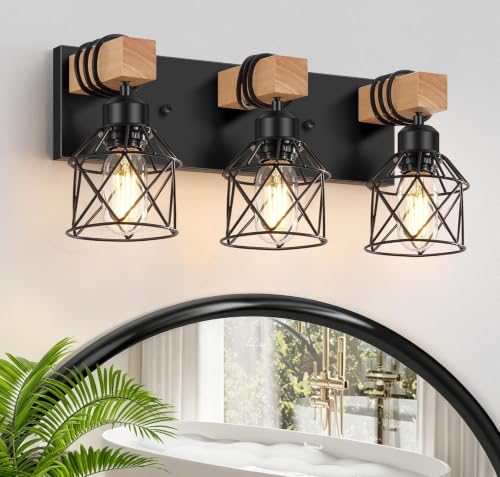 FadimiKoo 3-Light Bathroom Vanity Lights, Farmhouse Bathroom Light Fixtures