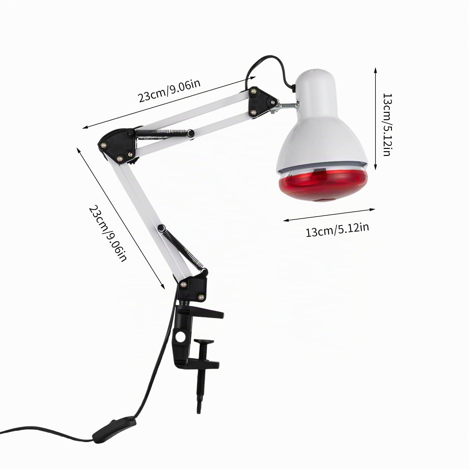 MINRS Lampada a infrarossi, lampada a luce rossa, lampada a infrarossi, 150 Watt, regolabile in altezza e pieghevole, per alleviare il dolore e il rilassamento muscolare
