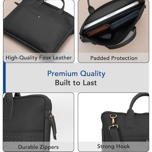 Image of OBLIQUE Rio Pro 15.6 inch Laptop Messenger Bag | Sling Office Bag For Man & Woman | Padded Compartments, Faux Leather, Detachable Shoulder Strap | Ideal for Gift | Office Essentials