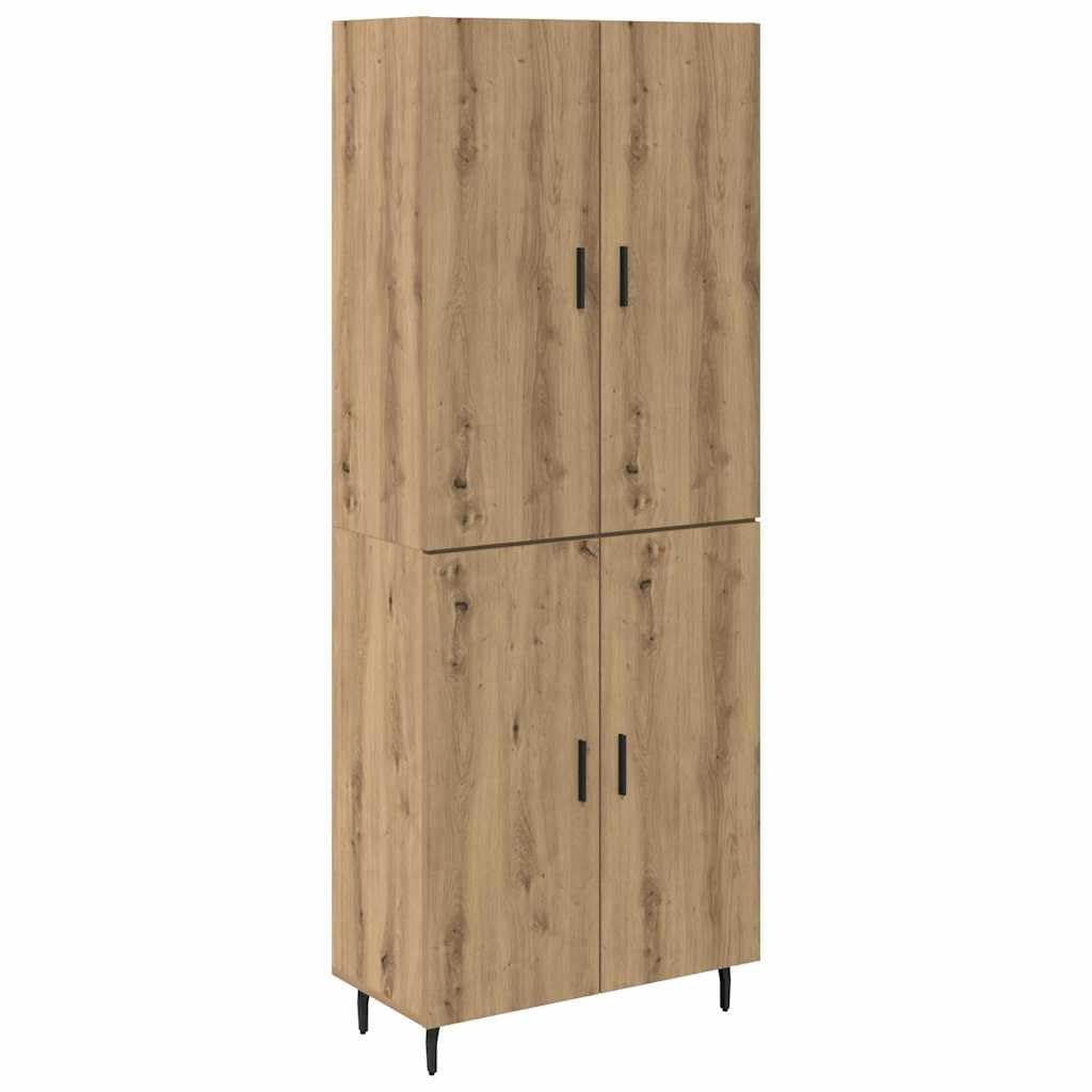 vidaXL Highboard Artisan Oak 69.5 x 34 x 180 cm, Modern Highboard, Rectangular Design, Efficient Home Storage, Engineered Wood Furniture, Minimalist Living Room Solution
