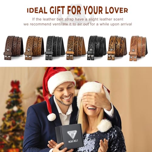Image of BELTROAD Western Leather Belt Strap for Men Women Cowboy Cowgirl Leather Mens Belts for Jeans Birthday Christmas Belt Gifts