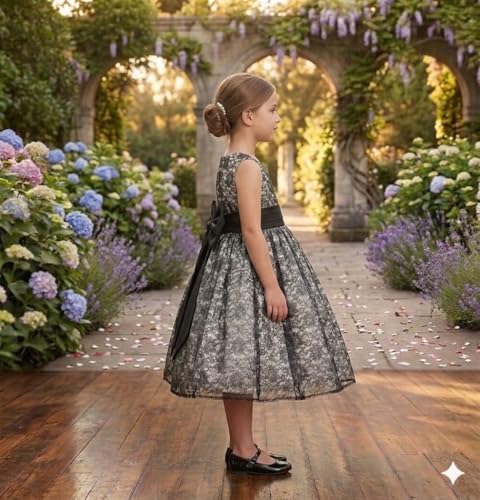 Image of Baby Girl's Poly Satin Flower Net Summer Knee Length Frock Kids Wear Birthday Dress