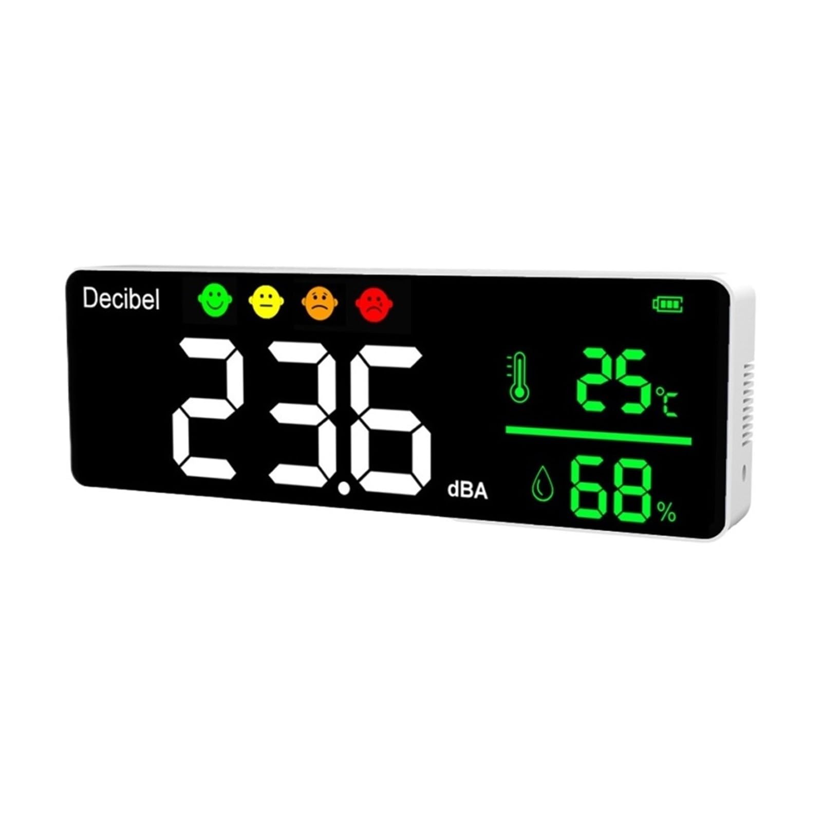 LNHHG Digital Sound Meter Noise Measuring Instrument Digital Decibel Sound Meter Temperature Humidity 3-in-1 Detector Indoor Wall Mounted Larg Decibel Noise Level Tester