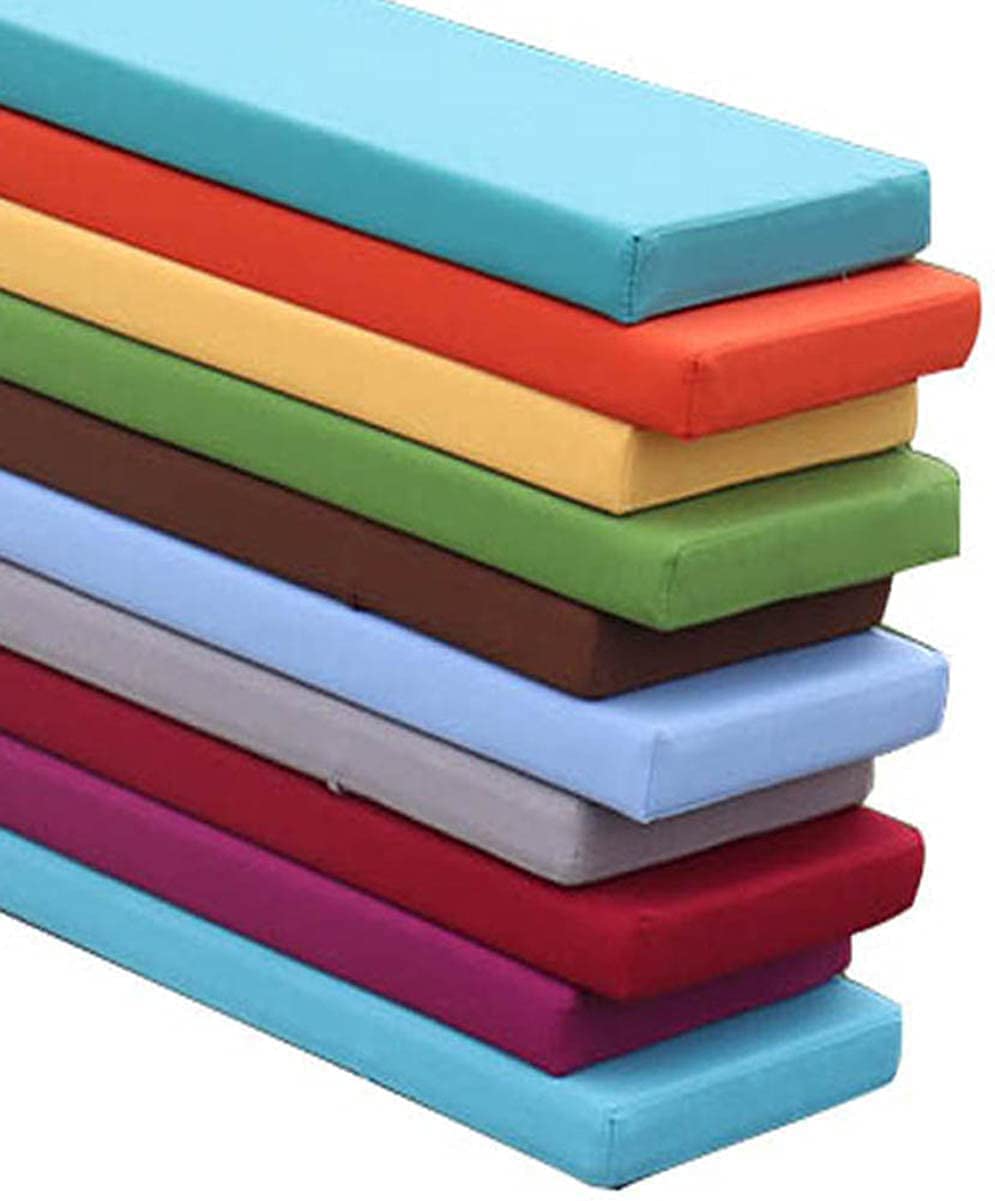 Cojín para banco exterior verde oscuro de 280x40 cm con relleno cómodo de espuma
