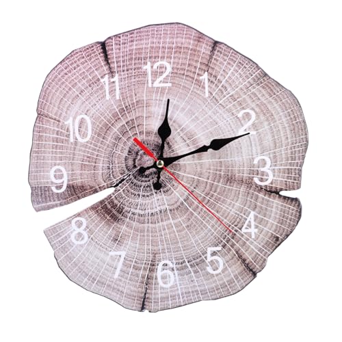 PRETYZOOM Horloge avec Anneaux Annuels Horloge Décorative Silencieuse pour Salon Et Chambre