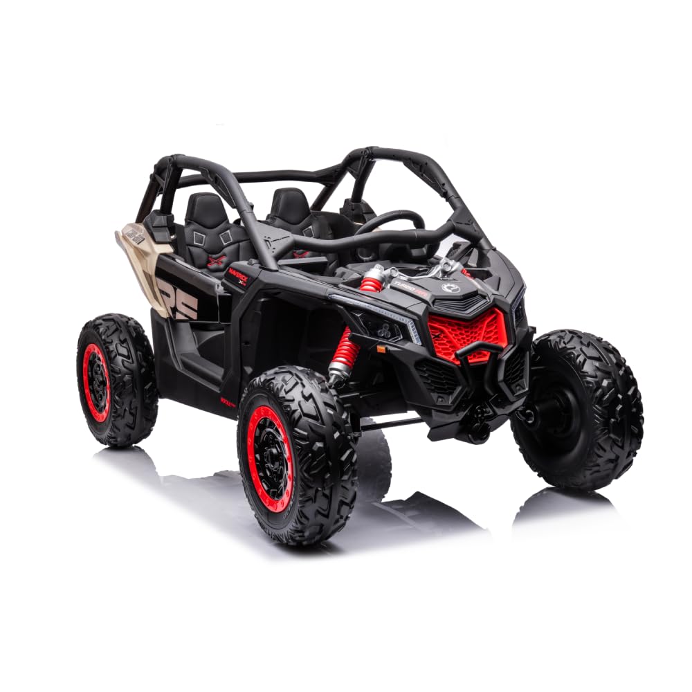 DE VES SPORT Can-Am Maverick Électrique 24 V | Buggy Tout Terrain pour Enfant avec Licence Officielle, 2 Places, Roues en Caoutchouc EVA et Suspension – pour Enfants de 1 à 7 Ans