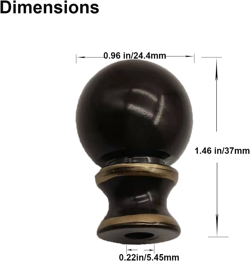 VOVCIG 2 Pieces Lamp Finial Cap Knob Lamp Shade Finials Cap Knob for Lamp Harp Holder (Brown, 1-1/2 Inches)