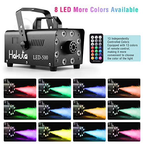 Fog Machine, Hakuta Automatic Spray Smoke Machine With 8 Led Lights And 13 Colorful Led Lighting Effects, 500W And 2000Cfm Fog Led Fog Machine, Perfect For Wedding, Christmas, Halloween, Performance #TOP1