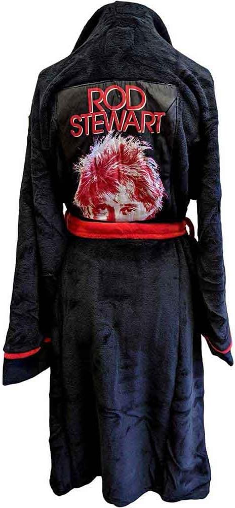 Rod Stewart Unisex Adult Cherry Logo Robe (M, L) (Black/Red)