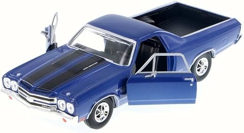Motor Max 1970 Chevy El Camino, azul 79347-1/24 Escala Diecast Model Toy Car pero NO Caja
