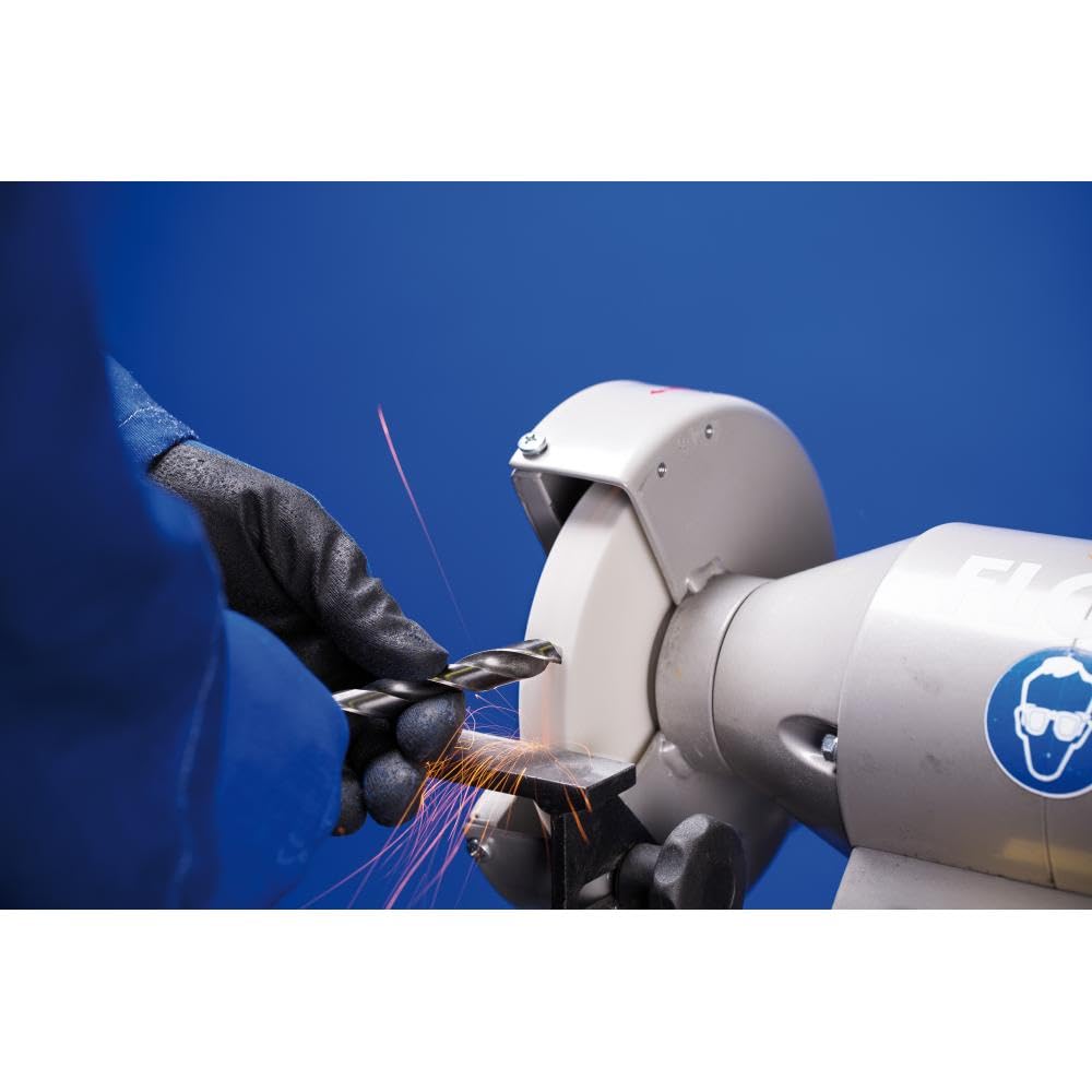 PFERD Vitrified Bench Grinding Wheel - HSS, 10" Diameter, 1-1/4" Thick, 2" Arbor, 80 Grit, Aluminum Oxide, for High-Speed Steel Tools - Part 61730