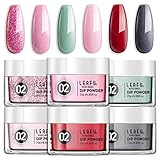 Dip Powder Set for Nail Art 0.83oz, Dipping Powder for Starter with 6 Dip Powder Colors for French Nail Manicure Nail art Set Essential kit
