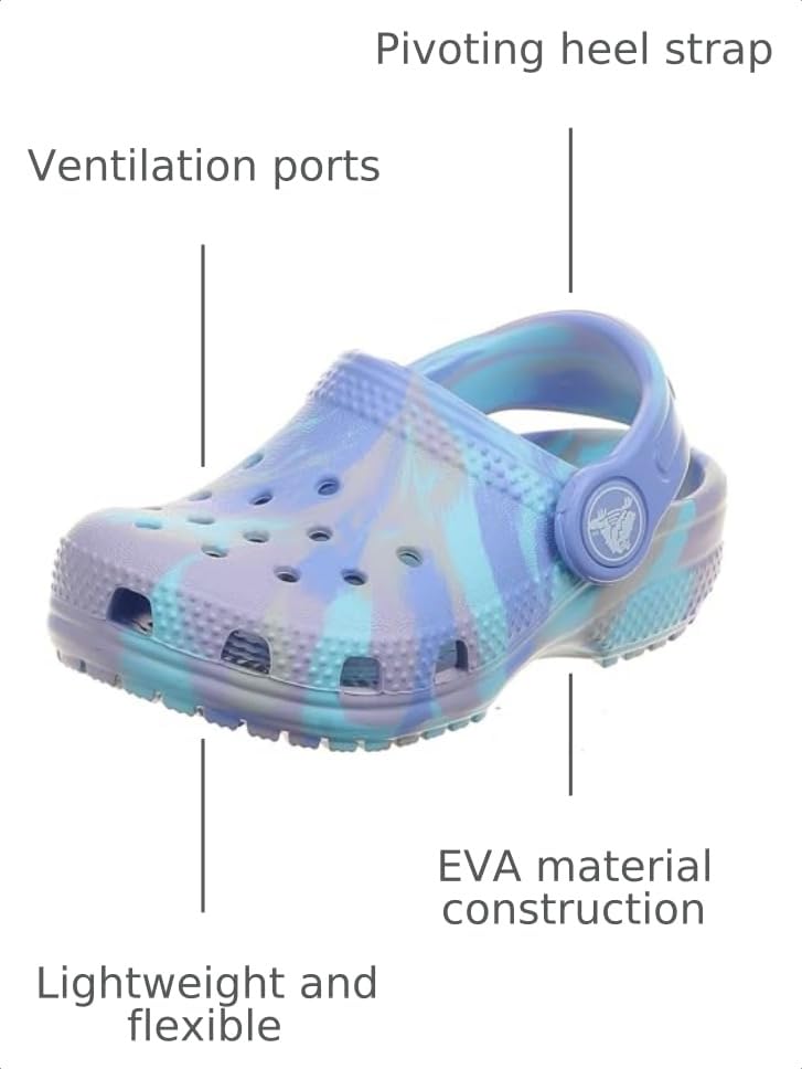 Image of Crocs Kids' Classic Marbled Tie-Dye Clogs