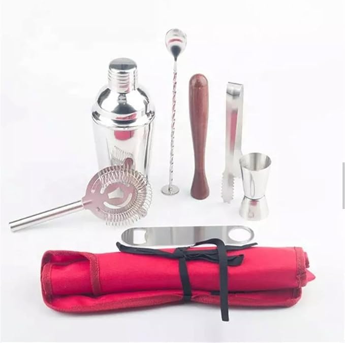Set de Coctelería Portátil 8 Piezas Acero Inoxidable con Bolsa miniatura 2