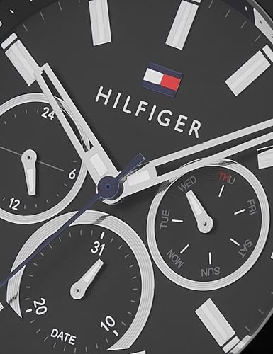 Image of Tommy Hilfiger Multifunction Black Dial Stainless Steel Strap Watch for Men