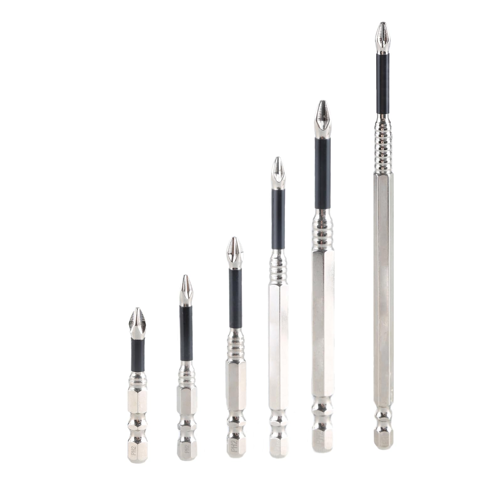 Buxuaaaa 6Pcs Screwdriver Bit Nonslip Hexagonal Shank Impacts Drill Bit Crossed Set Tool 50-150Mm Lenght Screwdriver Set
