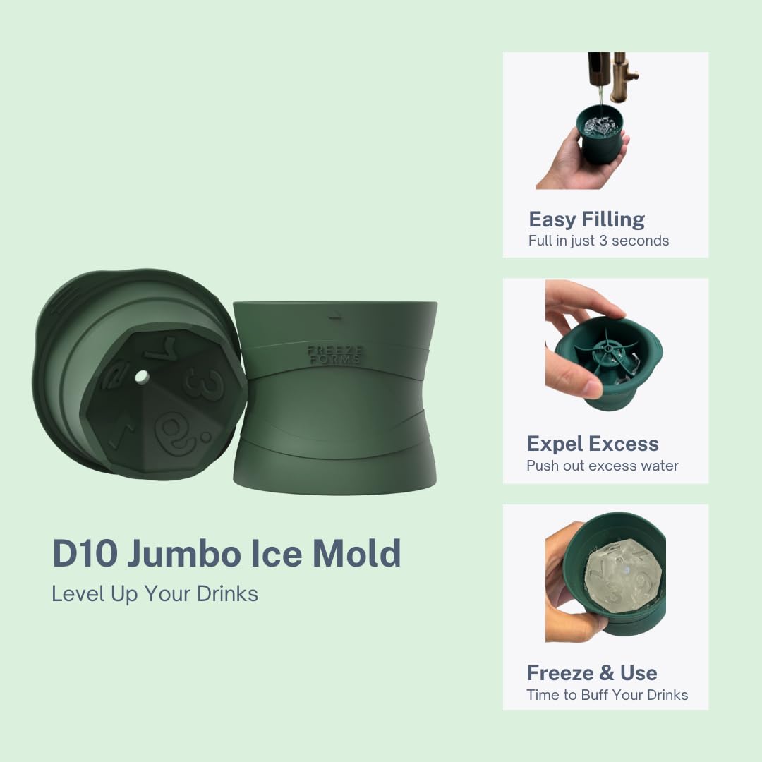Molde para cubitos de hielo DND Fantasy Whisky D10 con forma de dados, sube de nivel tus bebidas