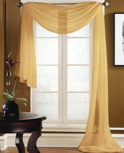 Gorgeous Home *Different Solid Colors* and Also *Animal Print* 1PC Scarf Valance Soft Sheer Voile Window Topper Swag Panel Curtain 216