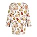 Womens Tops Fashion Easter Printed T Shirt 0 Neck Dressy Casual Blouse Vacation Summer 3/4 Length Sleeve Shirts