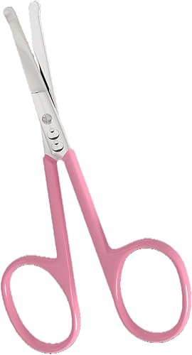 Coco's Closet Tijeras de seguridad para el cabello, tijeras de punta roma de acero inoxidable para cortar el cabello, aseo profesional para cejas,