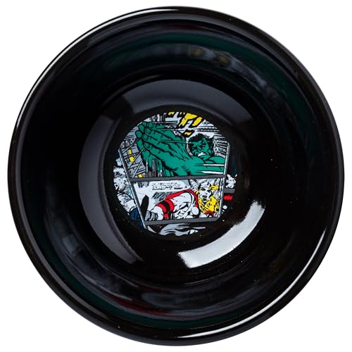 Image of Silver Buffalo Marvel Avengers Featuring Hulk, Iron Man, Captain America, Thor, Black Panther, and Spiderman Ceramic Sushi Set with Dipping Sauce Dish and Matching Chopsticks