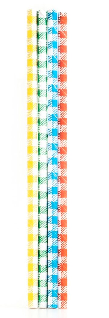 Pailles en papier rigides pour éviter le plastique lot de 144 carreaux Kikkerland