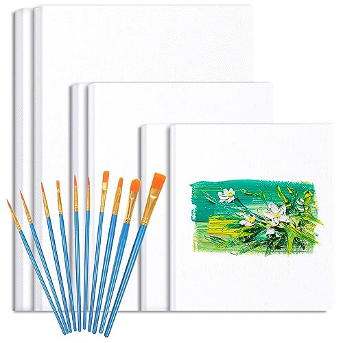 Lista de Tableros para pintura al pastel favoritos de las personas. 40 6 Piezas Lienzo para Pintar Cuadros, Bastidor de Algodón para Pintura al Oleo, 15 * 15 cm, 20 * 20cm, 30 * 25cm, Tableros de Lona para Pintura, con 10 Pinceles ara Pintura, Lona...