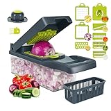 Multi-Functional 14 in 1 Vegetable Chopper and Dicer | Vegetable Slicer & Cheese Grater | Mandoline Slicer, Onion, Garlic, Carrot and Potato Chopper | Kitchen Tools and Gadgets