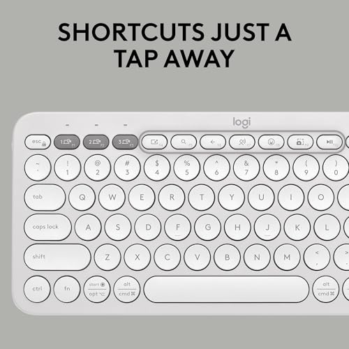 Image of Logitech Pebble 2 Combo, Wireless Keyboard and Mouse, Quiet and Portable, Customizable, Logi Bolt, Bluetooth, Easy-Switch for Windows, macOS, iPadOS, Chrome - Tonal White