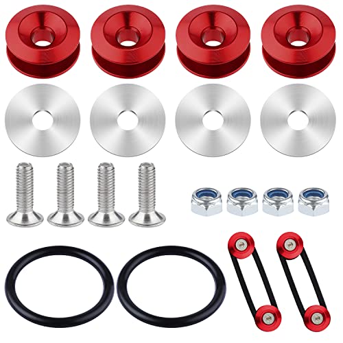 Kit de Fixation Rapide Pare Choc, Bandes de Support de Pare-Chocs Kit de Fixation Rapide de Coffre de Pare-Chocs Protege Pare Choc Arriere Voiture pour Pare-Chocs Avant Arrière (18pcs, Rouge)